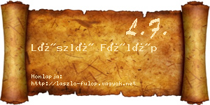 László Fülöp névjegykártya